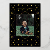 Carte de photo de vacances Halloween amusante géom (Recto)