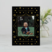 Carte de photo de vacances Halloween amusante géom (Debout devant)