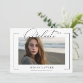 Carte de photo d'invitation à une fête de fin d'ét (Debout devant)