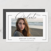 Carte de photo d'invitation à une fête de remise d (Devant / Derrière)