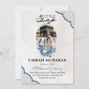 Carte de photo d'invitation personnalisée Umrah Mu