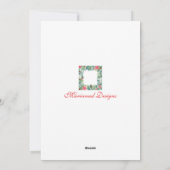 Carte de photo et de nom botanique de Noël plat (Dos)