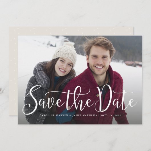 Carte de photo horizontale avec un script simple p (Devant / Derrière)