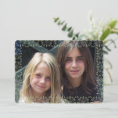 Carte de photo modifiable flocon de neige vert et (Debout devant)
