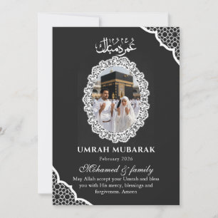 Carte de photo personnalisée Umrah Mubarak Black L