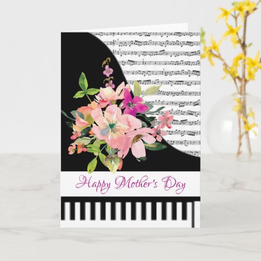 Carte de piano floral (Fleur jaune)