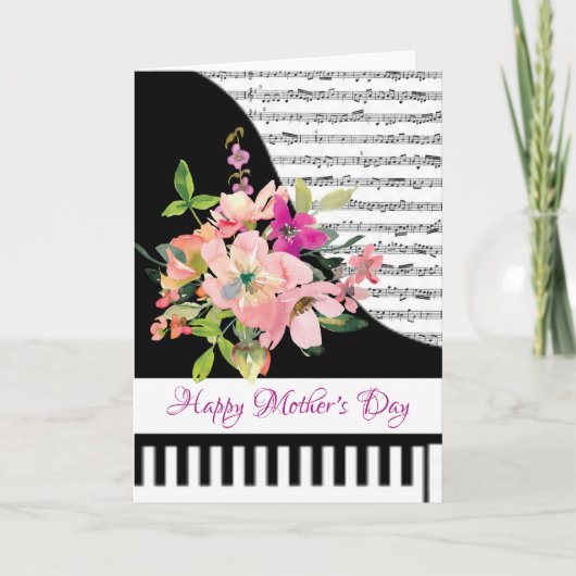Carte de piano florale (Devant)