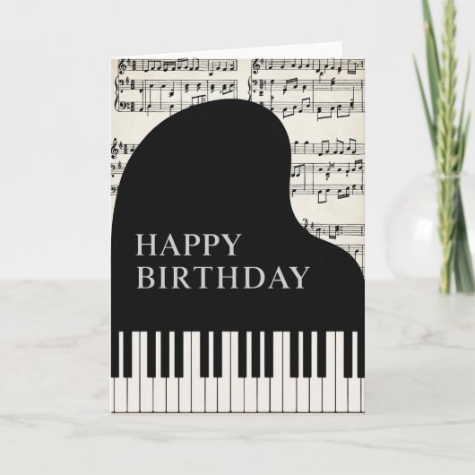 Carte de piano mélodie d'anniversaire (Devant)