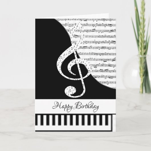 Carte de piano personnalisable (Devant)