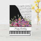 Carte de piano personnalisable (Fleur jaune)