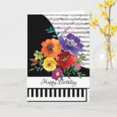 Carte de piano personnalisable (Fleur jaune)