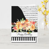 Carte de piano personnalisable (Fleur jaune)