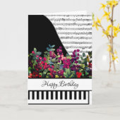 Carte de piano personnalisable (Fleur jaune)