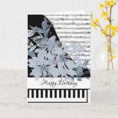 Carte de piano personnalisable (Fleur jaune)