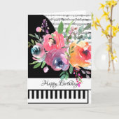 Carte de piano personnalisable (Fleur jaune)