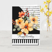Carte de piano personnalisable (Fleur jaune)