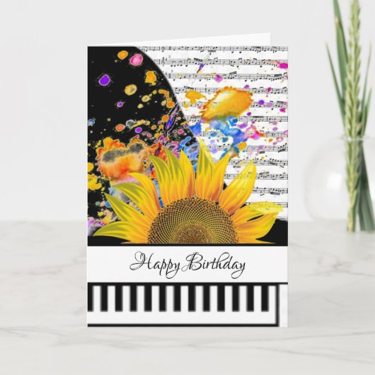 Carte de piano personnalisable (Devant)