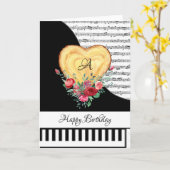 Carte de piano personnalisable (Fleur jaune)