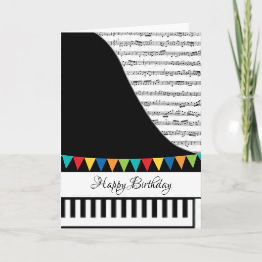 Carte de piano personnalisable (Devant)