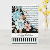 Carte de piano personnalisable (Fleur jaune)