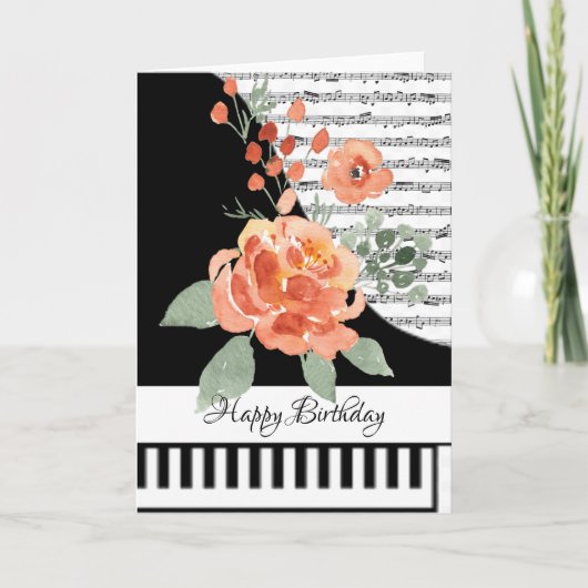 Carte de piano personnalisable (Devant)