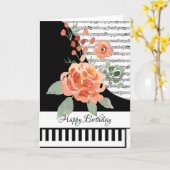 Carte de piano personnalisable (Fleur jaune)