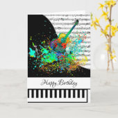 Carte de piano personnalisable (Fleur jaune)