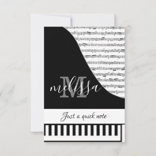 Carte de piano personnalisable (Devant)