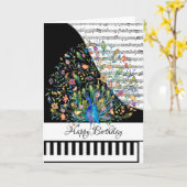 Carte de piano personnalisable (Fleur jaune)
