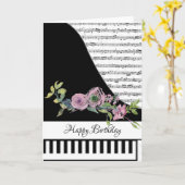 Carte de piano personnalisable (Fleur jaune)