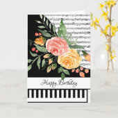 Carte de piano personnalisable (Fleur jaune)
