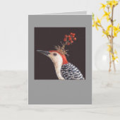 carte de pic à ventre rouge (Fleur jaune)