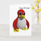 Carte de pingouin (Fleur jaune)