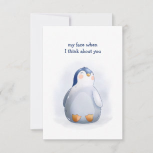 Carte de pingouin pour bébé sucré de Saint Valenti