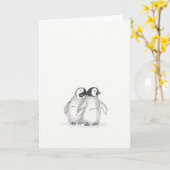 Carte de pingouins pour bébés (Fleur jaune)