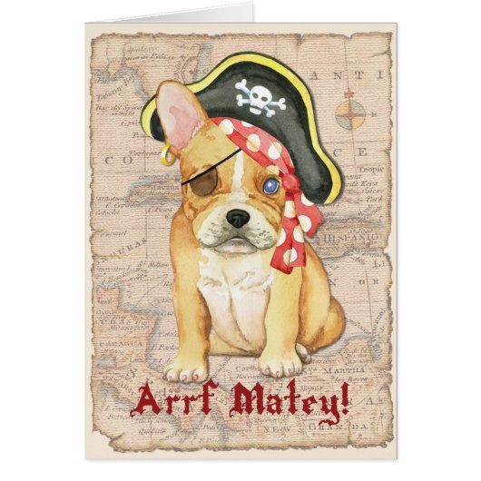 Carte de pirate de bouledogue français (Devant)