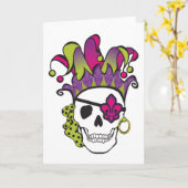 Carte de pirate Mardi Gras (Fleur jaune)