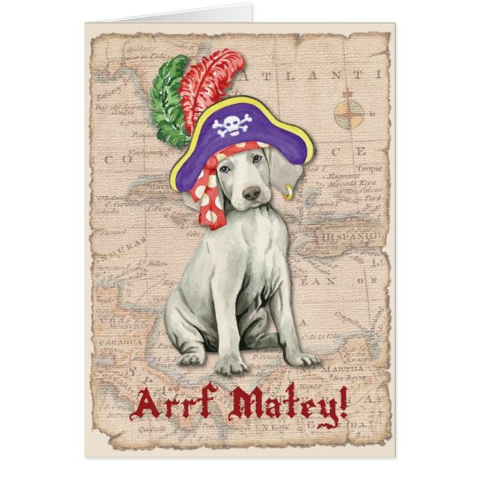 Carte de pirate Weimaraner (Devant)