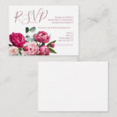 Carte de pivoine Mariage RSVP (Devant / Derrière)