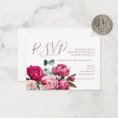 Carte de pivoine Mariage RSVP (Devant/Arrière en situation)