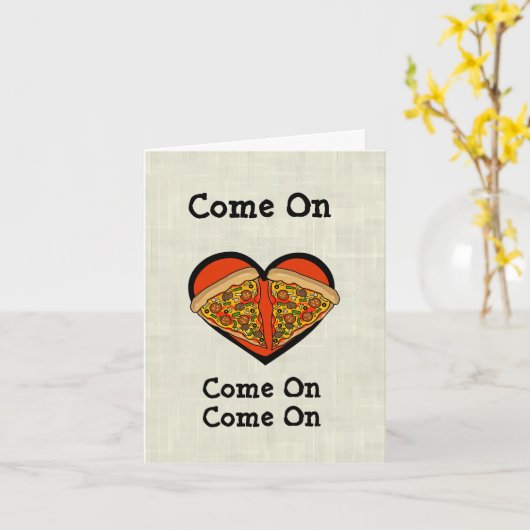 Carte de pizza romantique (Fleur jaune)