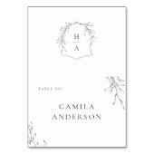 Carte de place à monogramme élégant et simple avec (Par défaut)