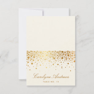 Carte de place à points de confettis en feuille d'