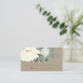 CARTE DE PLACE BABY SHOWER FLORAL BLANC KRAFT IVOR (Debout devant)