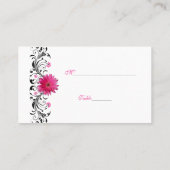 Carte de place Black Floral Rose Gerbera Daisy (Dos)