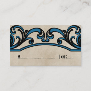 Carte de place Blue Gothic Swirls
