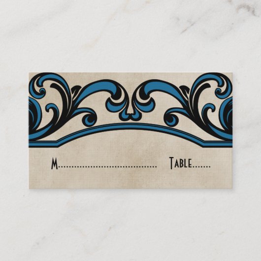 Carte de place Blue Gothic Swirls (Devant)
