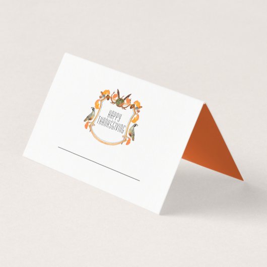 Carte de place bon thanksgiving crest (Front)