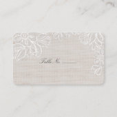 Carte de place Burlap and Lace Table (Devant)