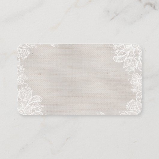 Carte de place Burlap and Lace Table (Dos)